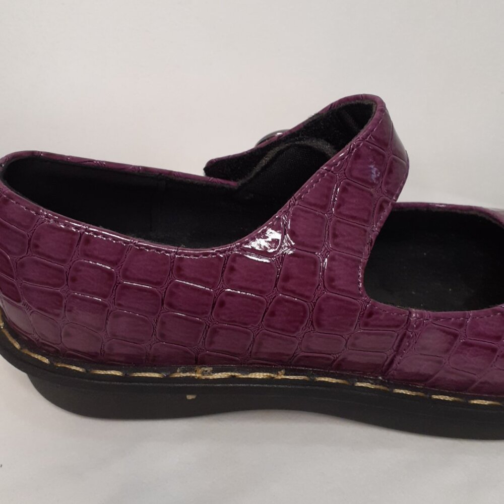 NWOB xeyes Girls Dress Shoes Mary Janes Faux Patent Leather SZ 2 Purple & Black - Picture 7 of 12
